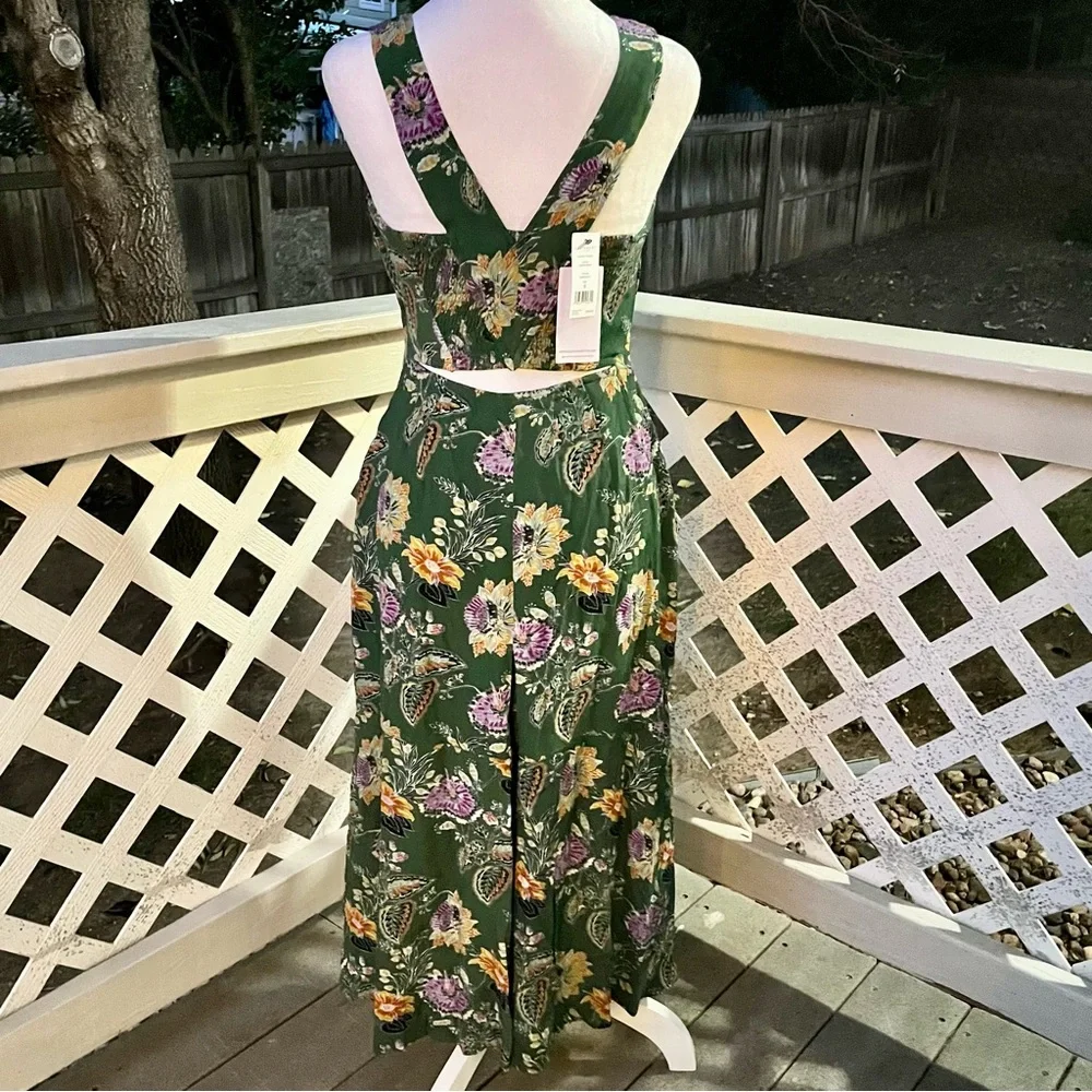 Equipment Femme Everett Eden Multi Floral Sleeveles Scoop Maxi Dress Green 0 NEW - Picture 4 of 15